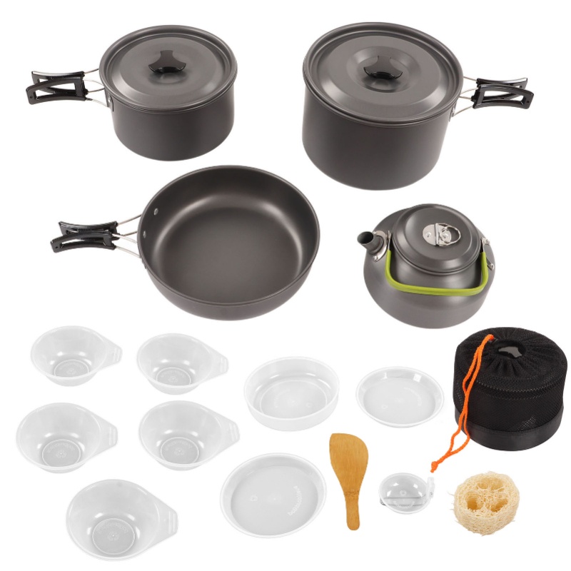 Outdoor Camping Kettle - Camping Cookware Kit Portable Practical High