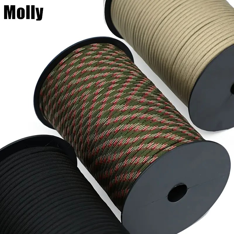 Outdoor Camping Tarp - 30/50/100M Roll of 9-Strand Rope 4Mm