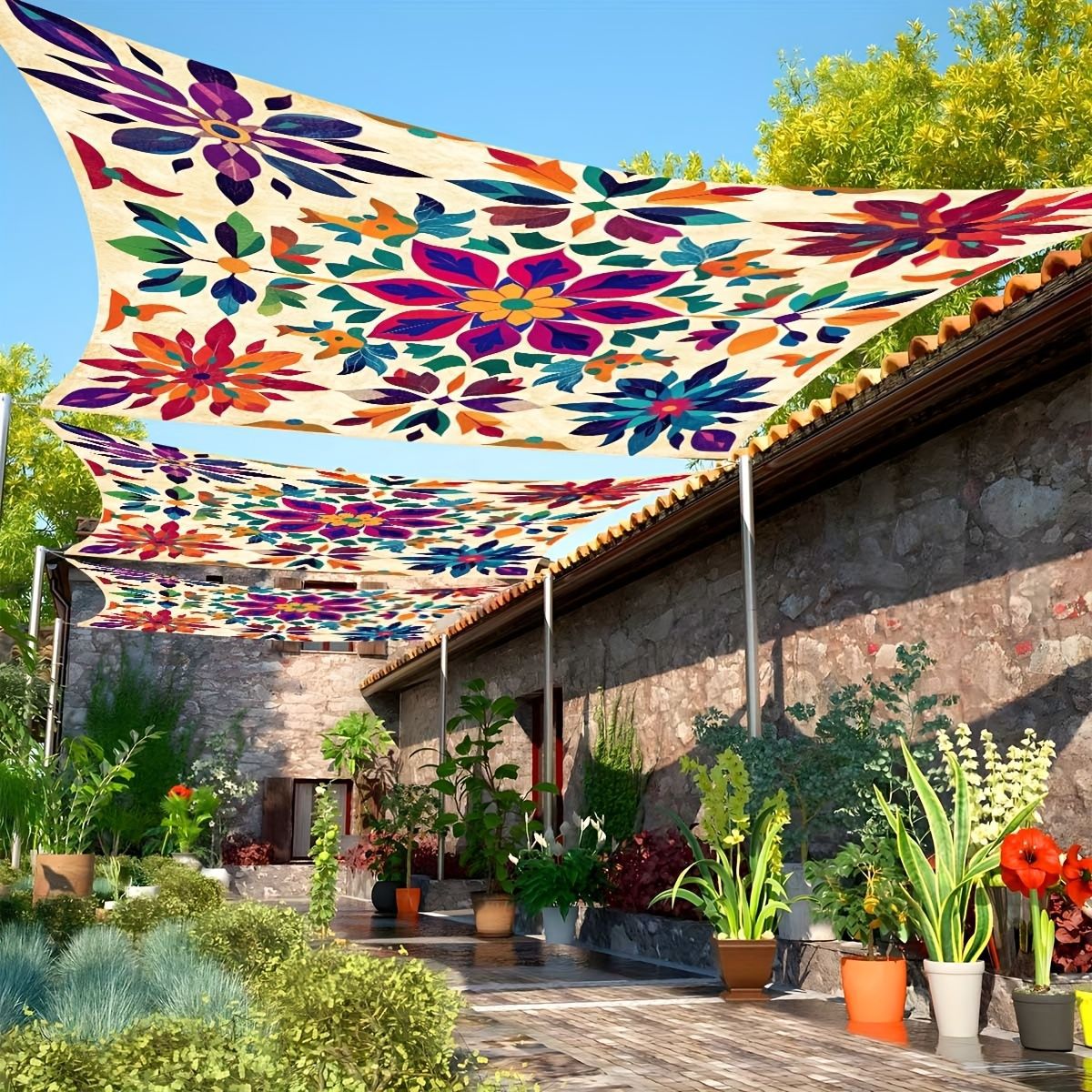 Color Flower Camping Sunshade  - Outdoor Camping Tarp recension och pris