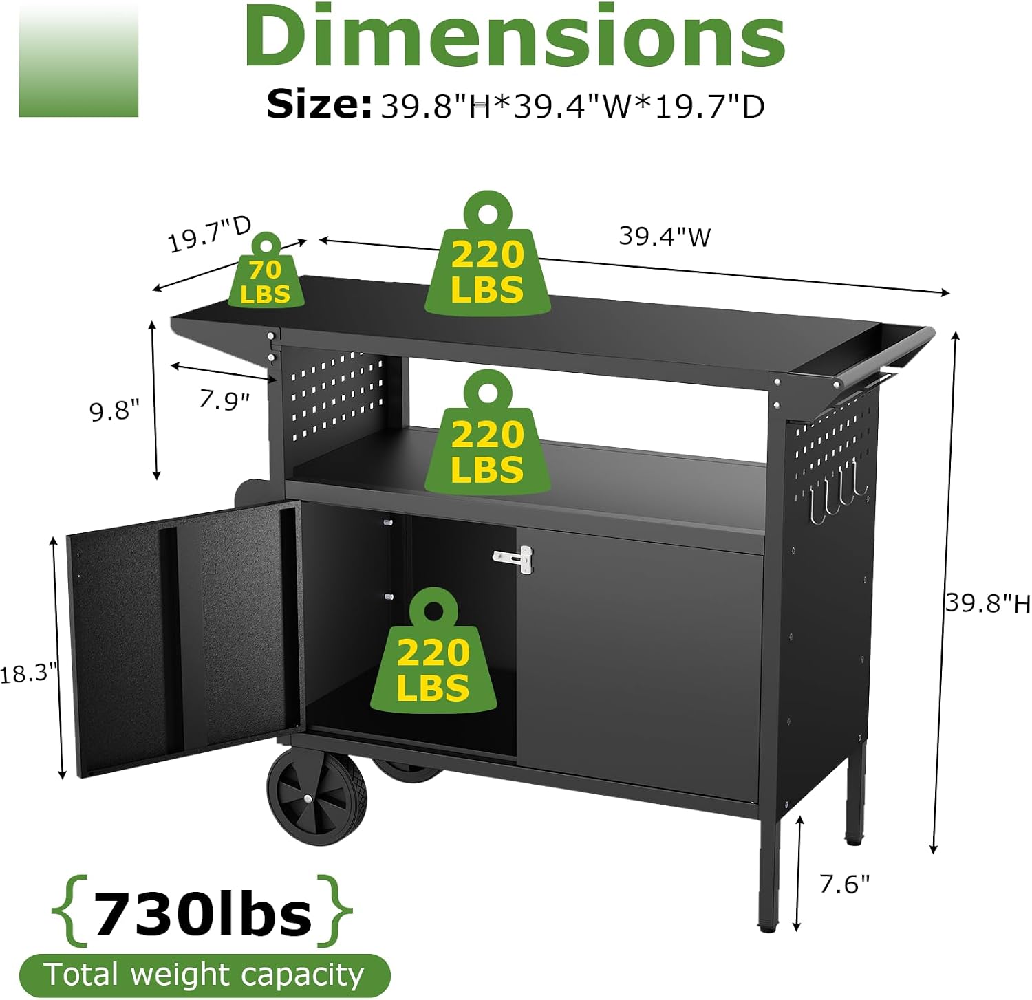 Outdoor Grill Cart Table With  - Outdoor Camping Table With Storage recension och pris
