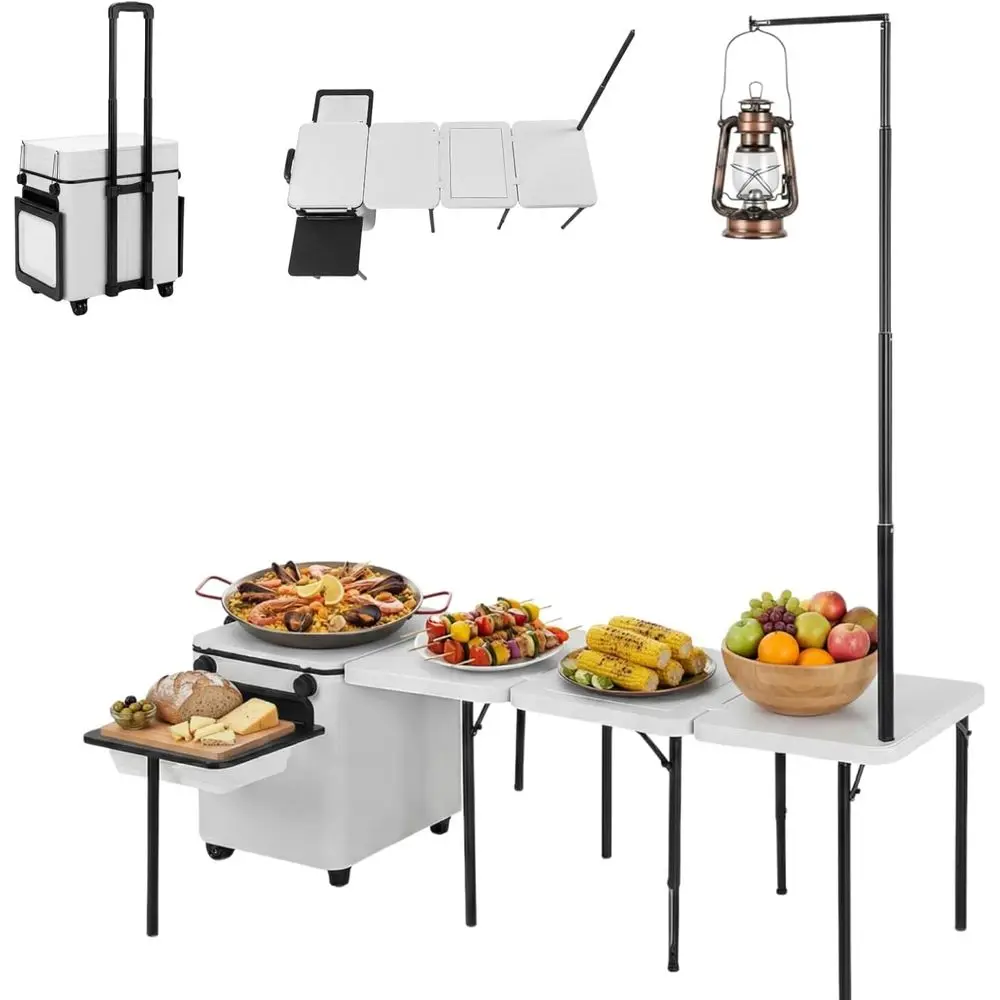 Portable Folding Outdoor Kitch - Outdoor Camping Table With Storage recension och pris