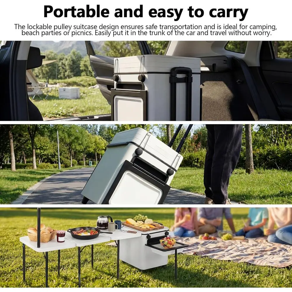 Portable Folding Outdoor Kitch - Outdoor Camping Table With Storage recension och pris