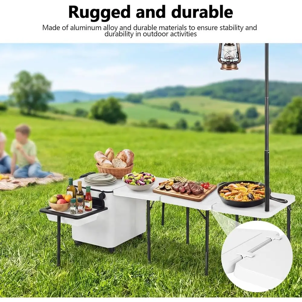 Portable Folding Outdoor Kitch - Outdoor Camping Table With Storage recension och pris