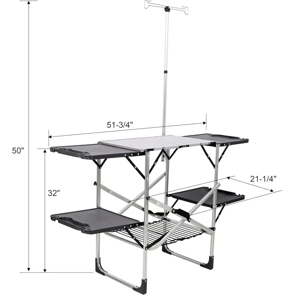Portable Outdoor Kitchen Table - Outdoor Camping Table With Storage recension och pris