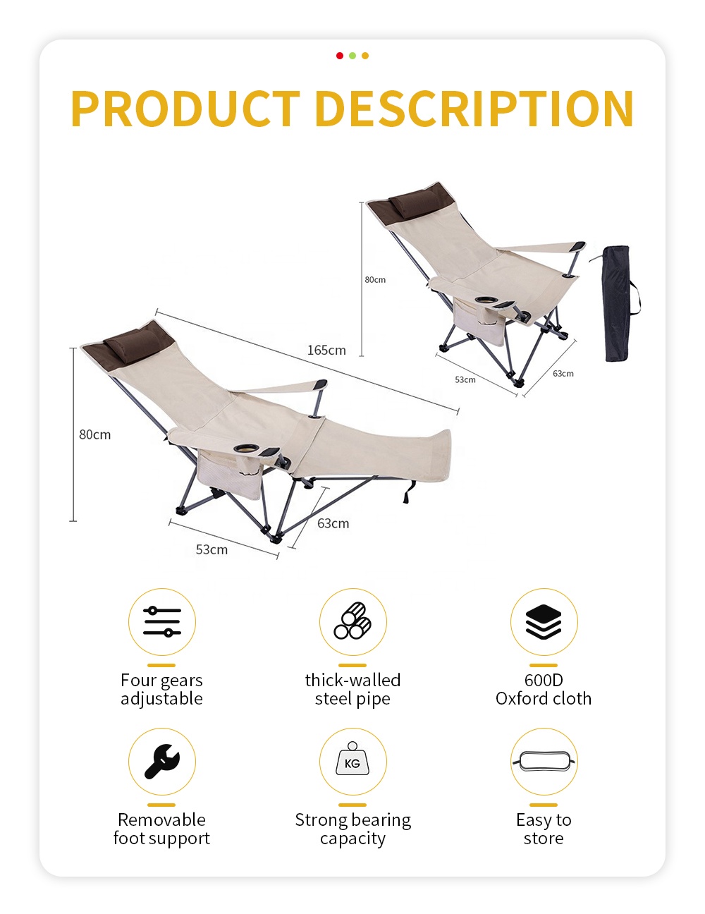 Portable Folding Reclining Cha - Folding Chair recension och pris
