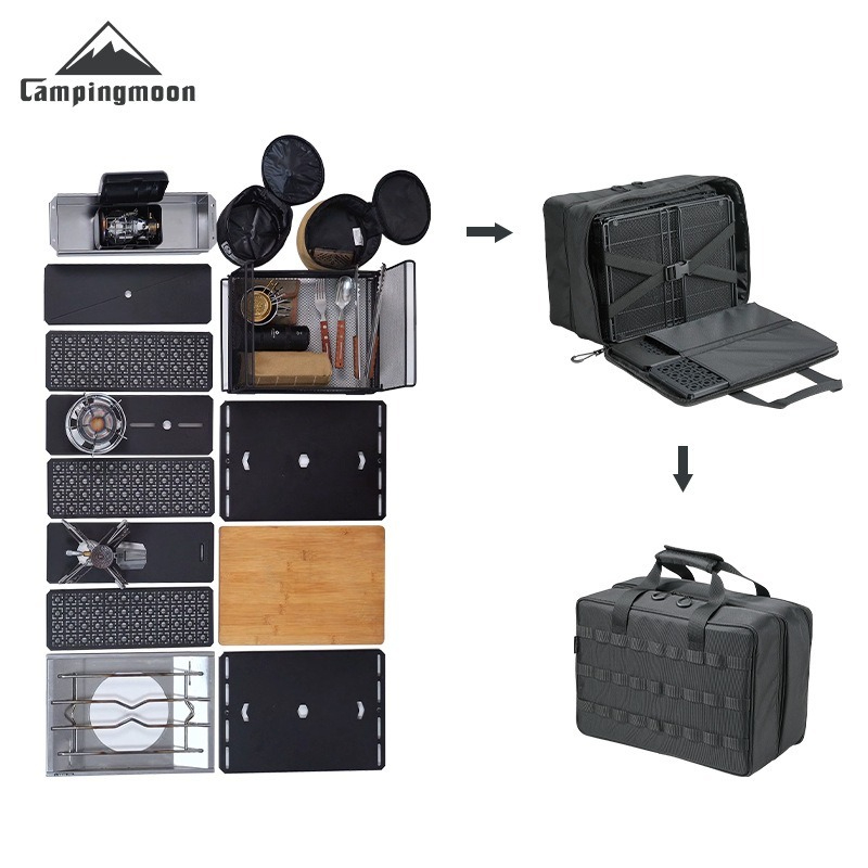 CAMPINGMOON Large Capacity Sto - Outdoor Camping Table With Storage recension och pris