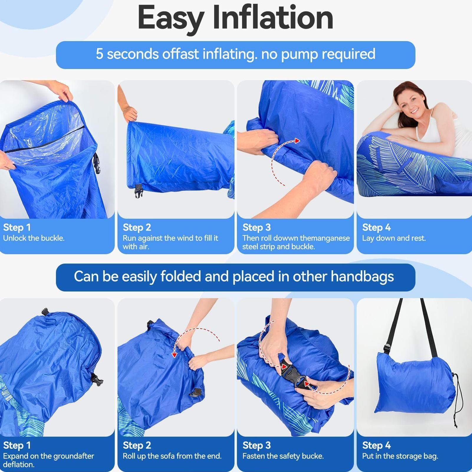 Inflatable Lounger with Sunsha - Outdoor Camping Couch recension och pris
