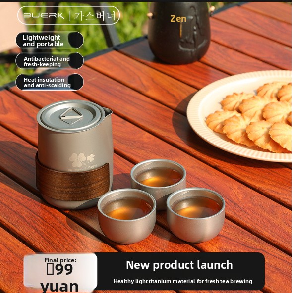 Portable Travel Tea Set with T - Outdoor Camping Kettle recension och pris