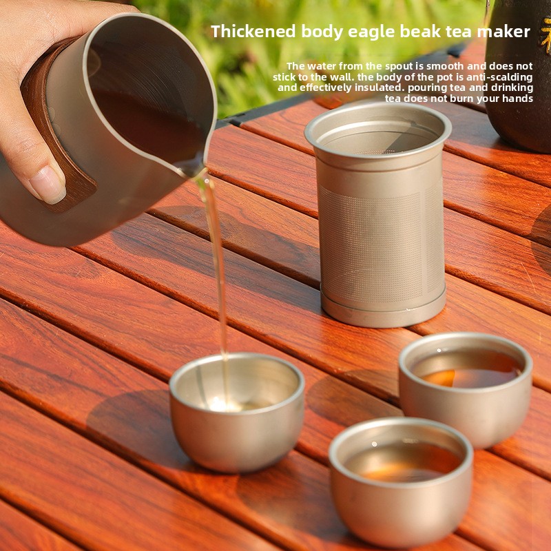 Portable Travel Tea Set with T - Outdoor Camping Kettle recension och pris