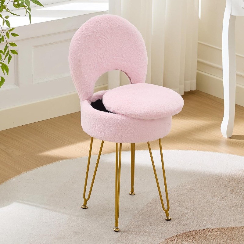 Faux Fur White Small Vanity Ch - Folding Chair recension och pris