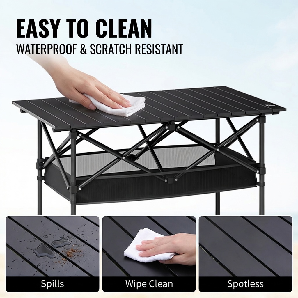 Portable Folding Outdoor Table - Outdoor Camping Table With Storage recension och pris