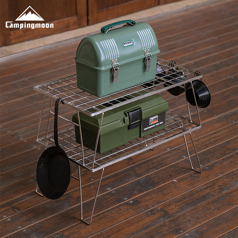 CAMPINGMOON Stainless Steel Li - Outdoor Camping Table With Storage recension och pris